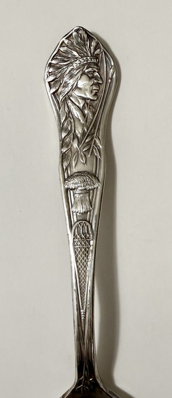 Antique Unity Silver Co OLD SLEEPY EYE Native American Chief Souvenir Spoon