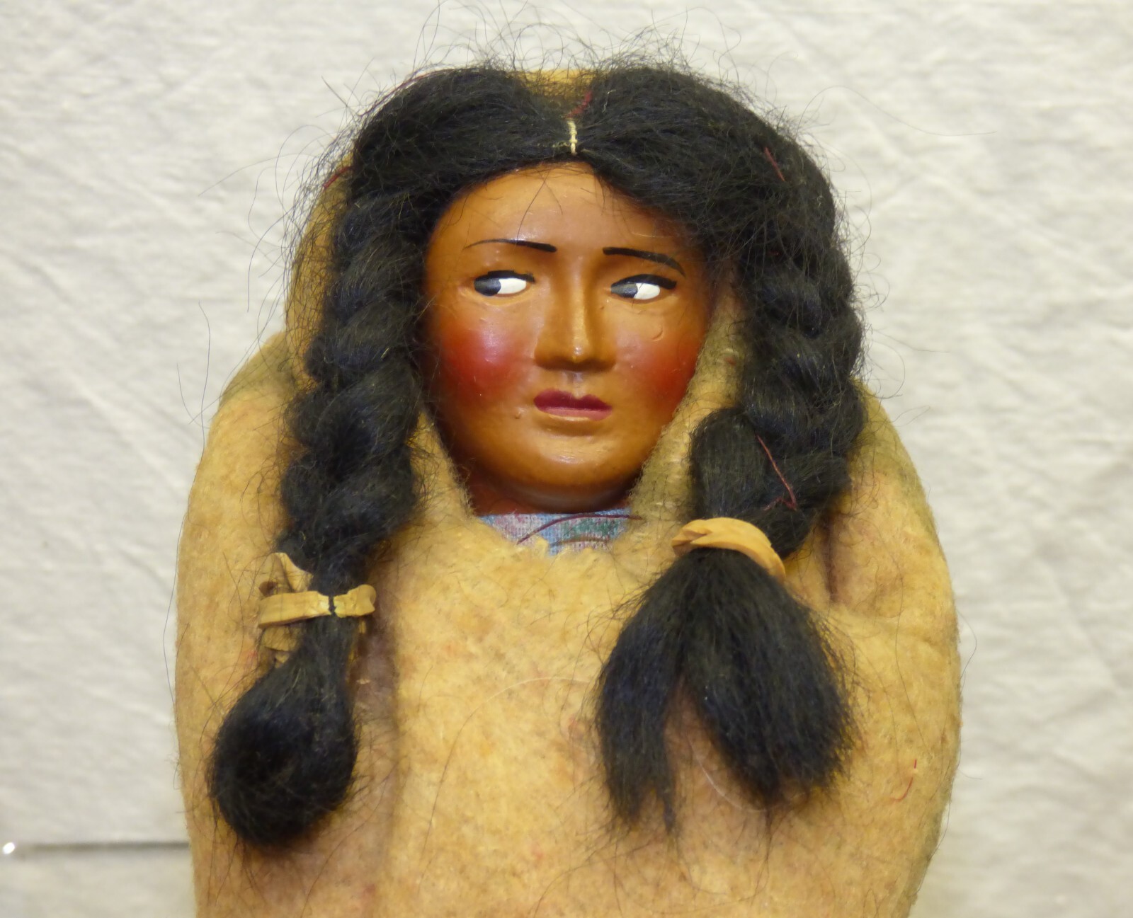 Skookum Dolls 10" Male & 9" Female w/ Taped Feet Side Glancing Eyes Vintage Pair