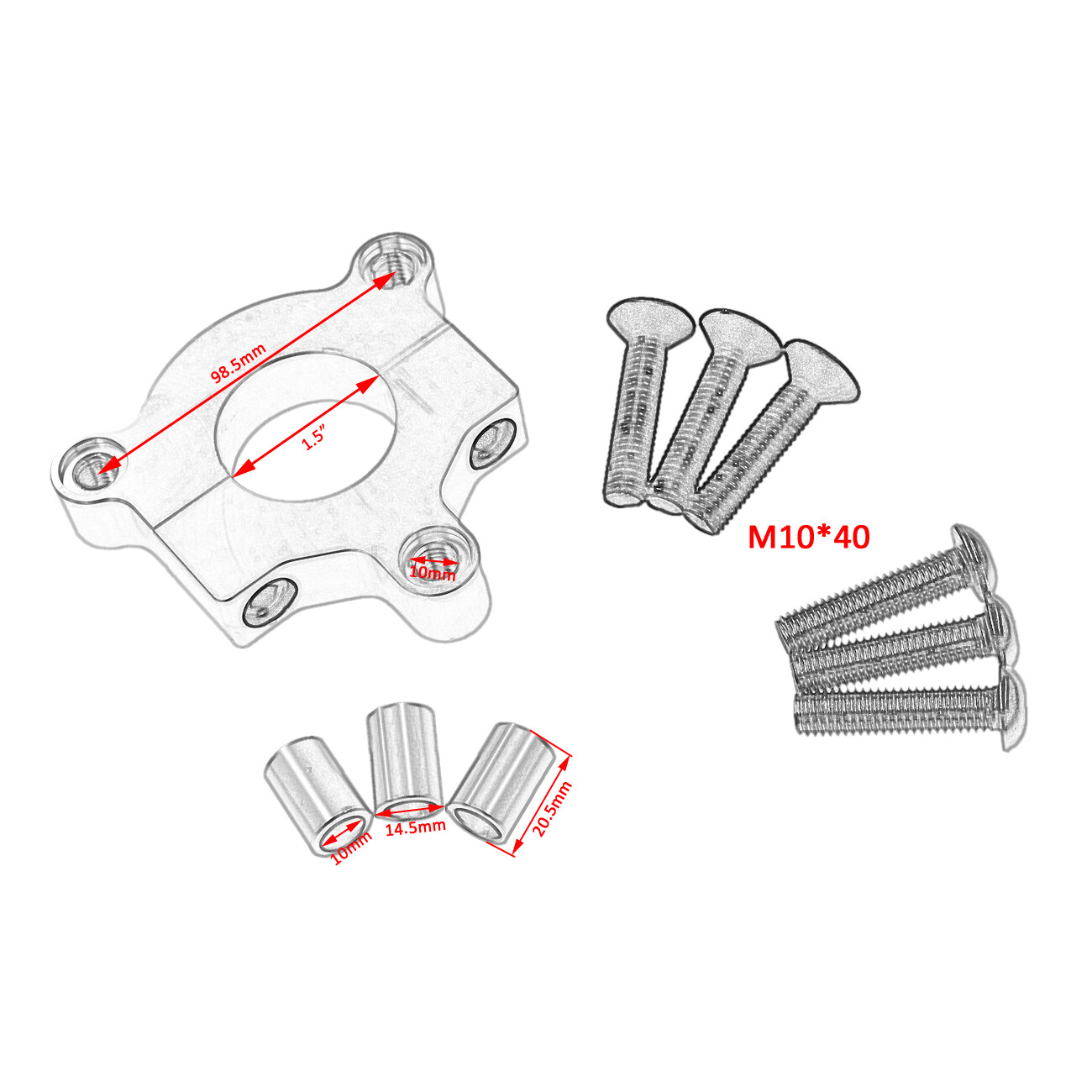 Black 1" / 1.5" CNC Adapter 36T Sprocket For 80cc 2 Stroke Motorized Bicycle