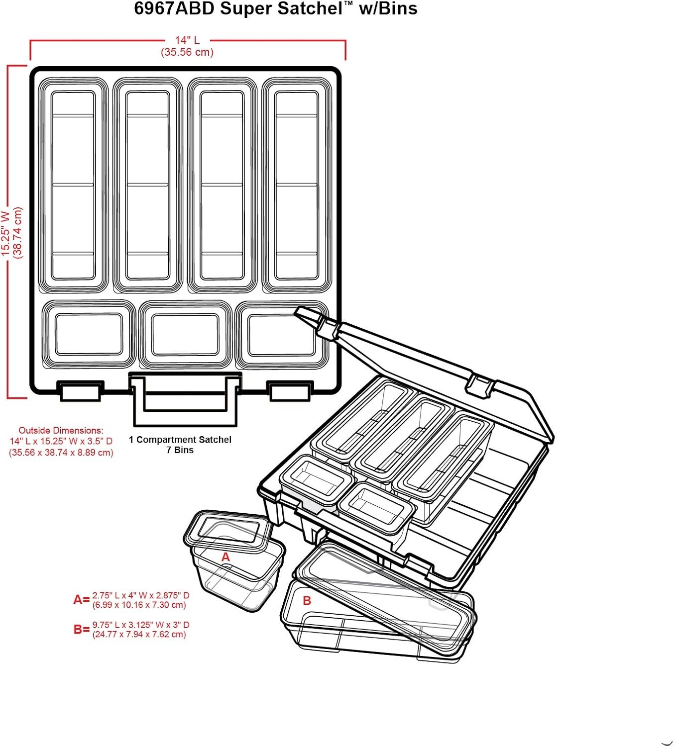 ArtBin Designs 6967ABD Super Satchel Storage Box, Clear, New