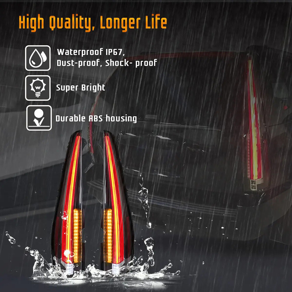 VLAND Clear LED Rear Tail Lights For 07-2014 Chevy Tahoe Suburban 1500/GMC Yukon