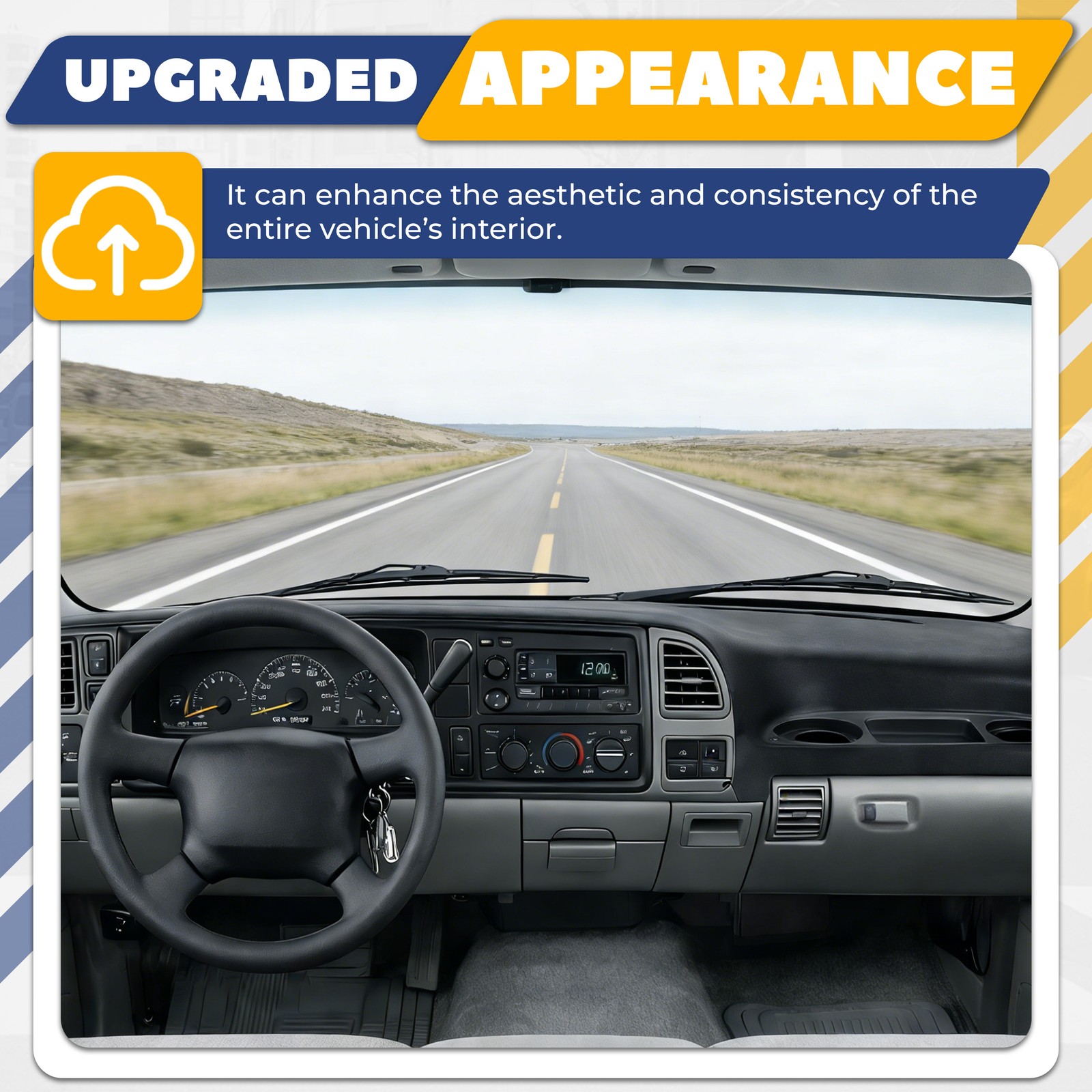 Molded Dashboard Dash Cover Cap Overlay For 1995-1996 C/K1500 Tahoe Black