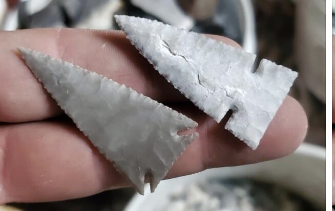 Samples Of High Quality Heated Georgetown Flint( 3-5inch Flakes) Flint Knapping