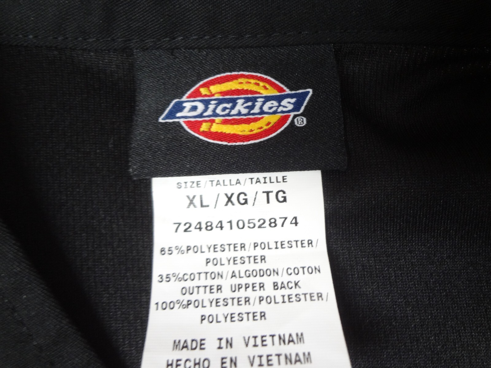 Dickies Plain Professional Chef Uniform Shirt Top - Black XL J866