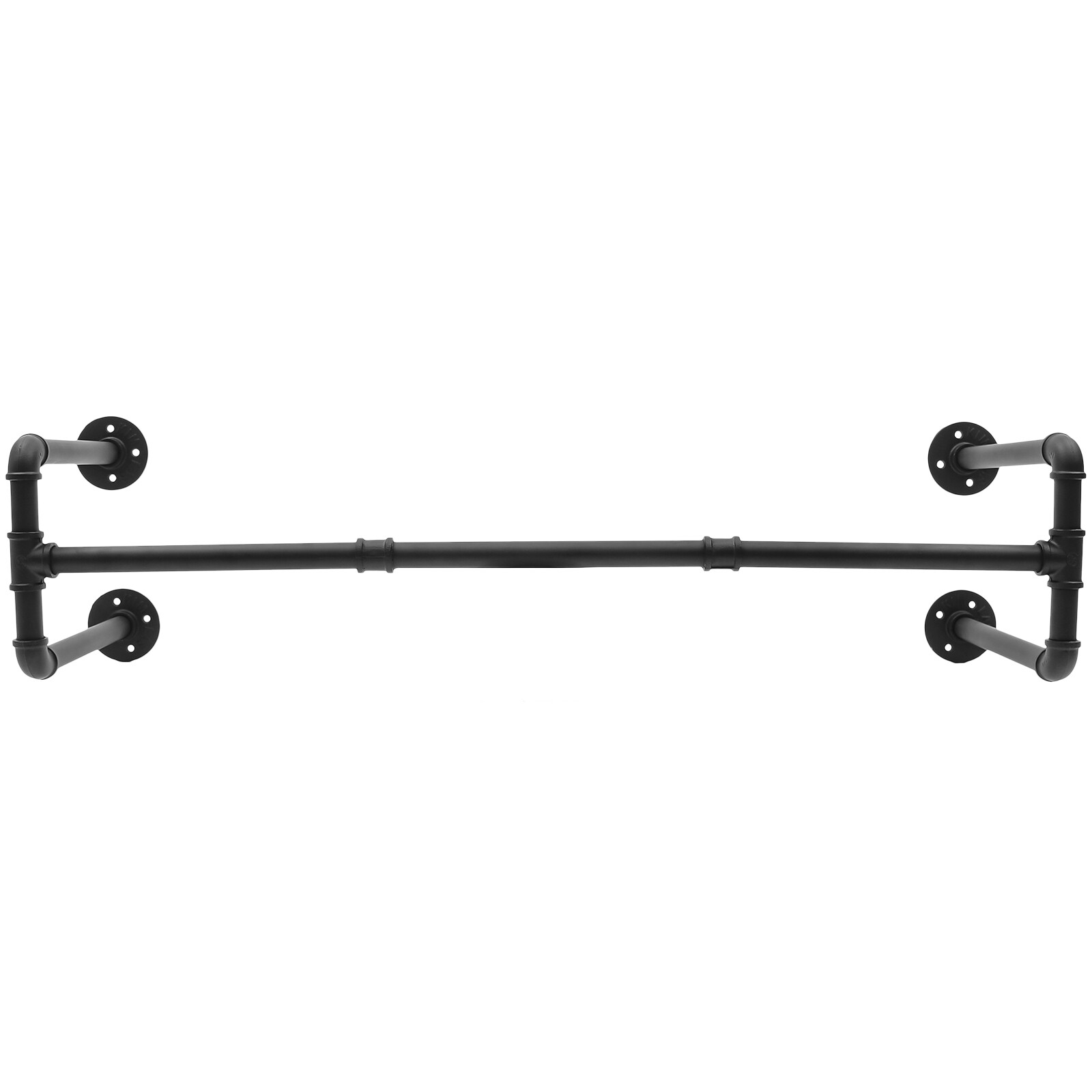 Industrial Pipe Clothing Rack Wall-Mounted Clothes Garment Organizer Rod Hanger
