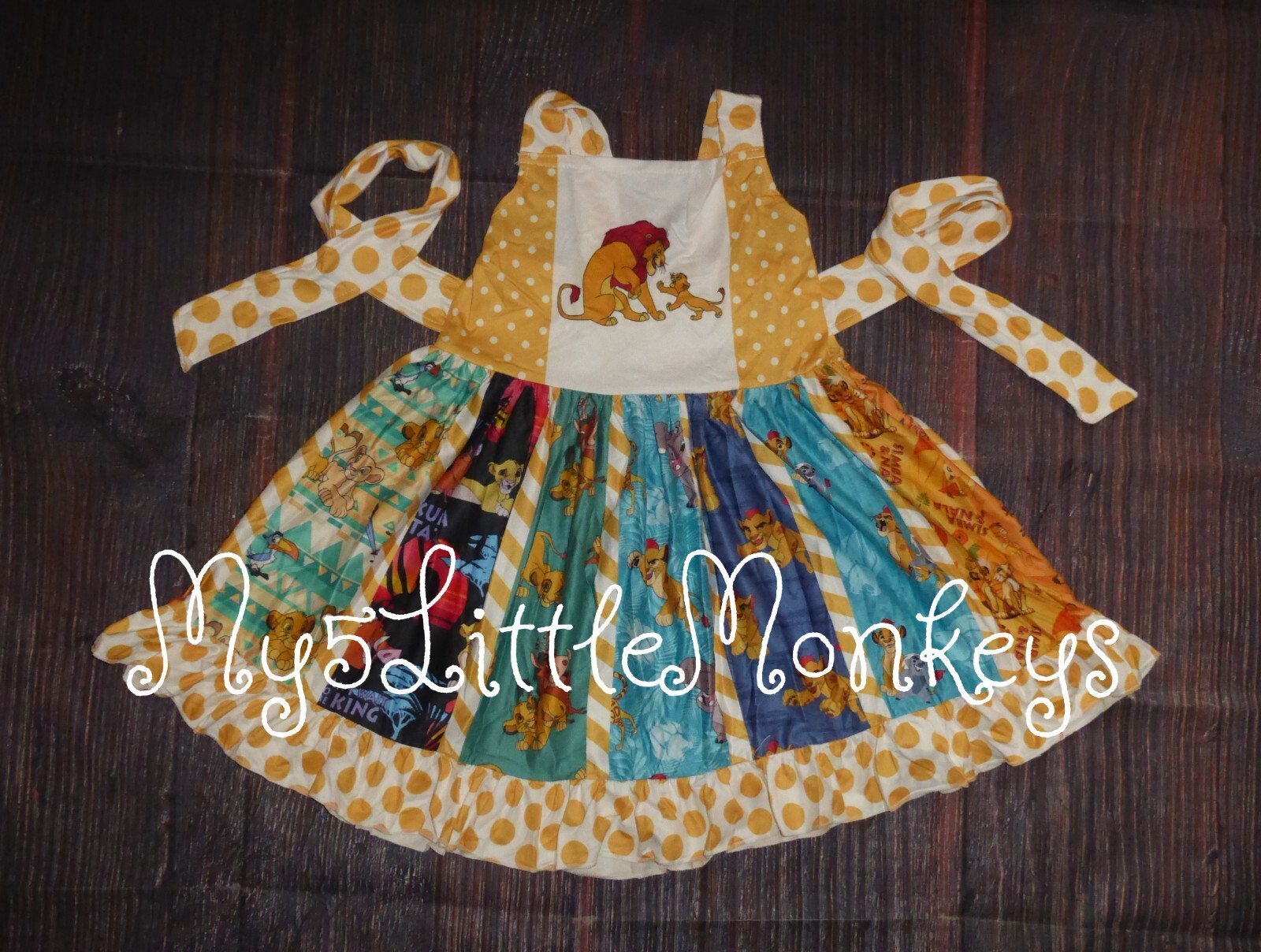 NEW Boutique Lion King Simba Mufasa Girls Panel Twirl Dress