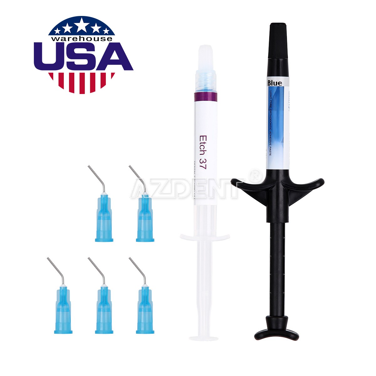 Dentex Dental Orthodontic Adhesive Light Cure Band Bonding Cement Blue Glue Kit