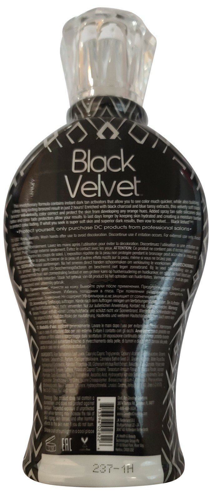 Black Velvet Devoted Creations Anti Orange Black Bronzer Tanning Lotion 12.25 oz