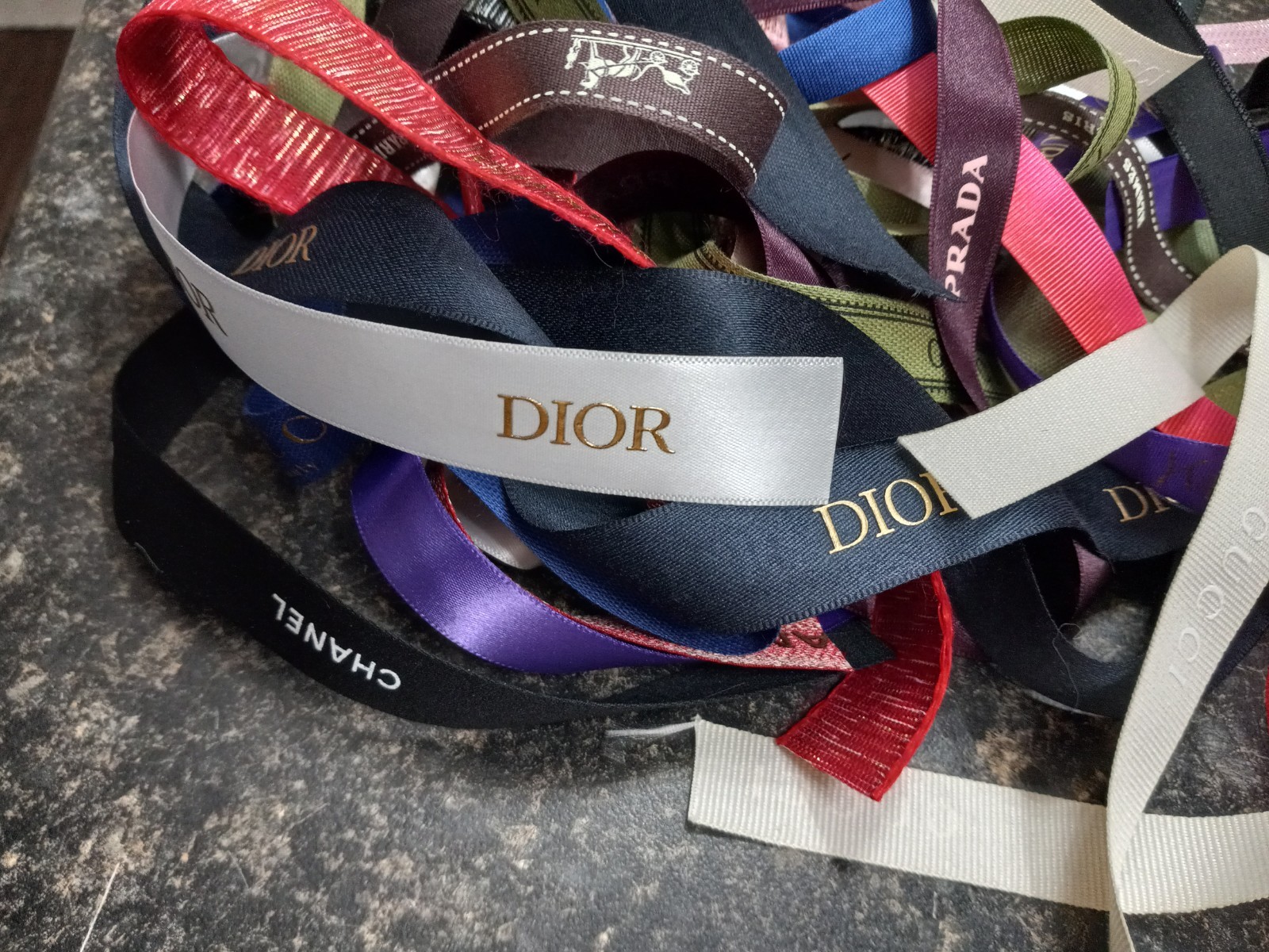 5 YARDS Designer Ribbon "SCRAPS" , DIOR, CHANEL, YSL, GUCCi, PRADA, HERMES, LV