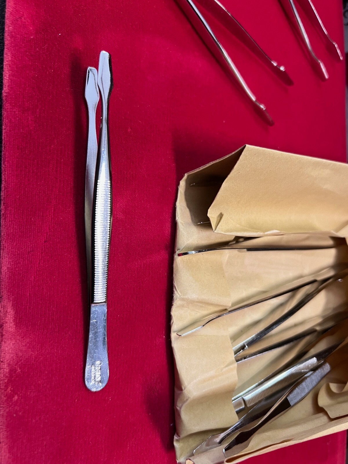 3 Prinz German Stamp Tongs 5.5/8" Long New Quality Professional Safety Spade Tip