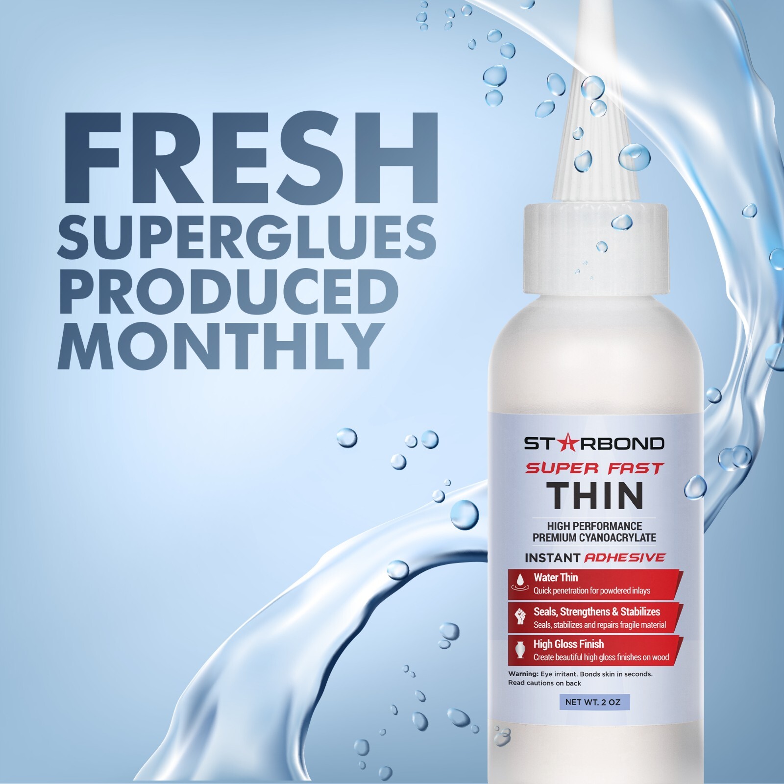 Starbond 2 oz. Super Fast Thin - Super Glue (Premium Cyanoacrylate CA Glue)