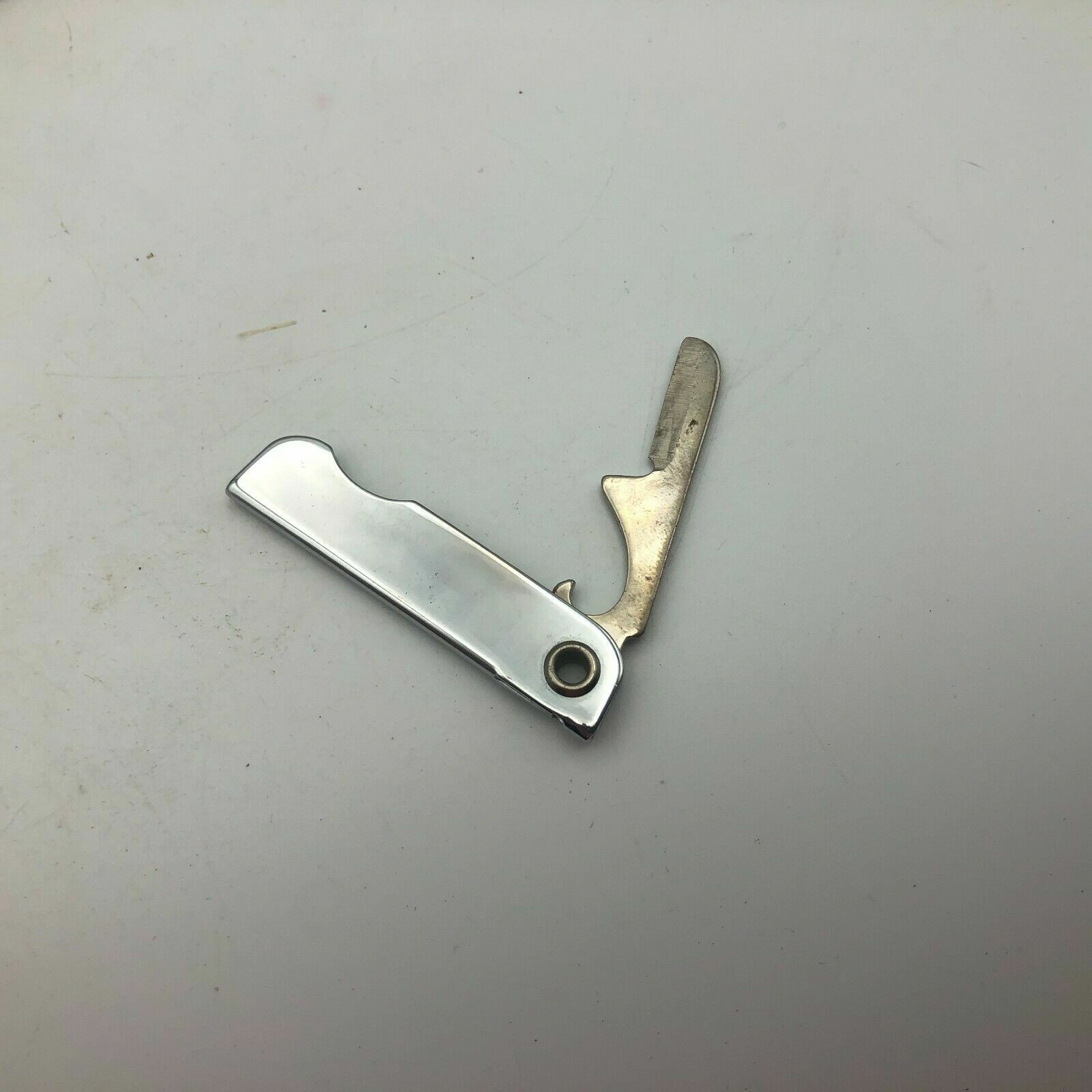 Vintage Bassett 80 USA Folding Knife Bottle Opener Combo FOB From A Keychain ()