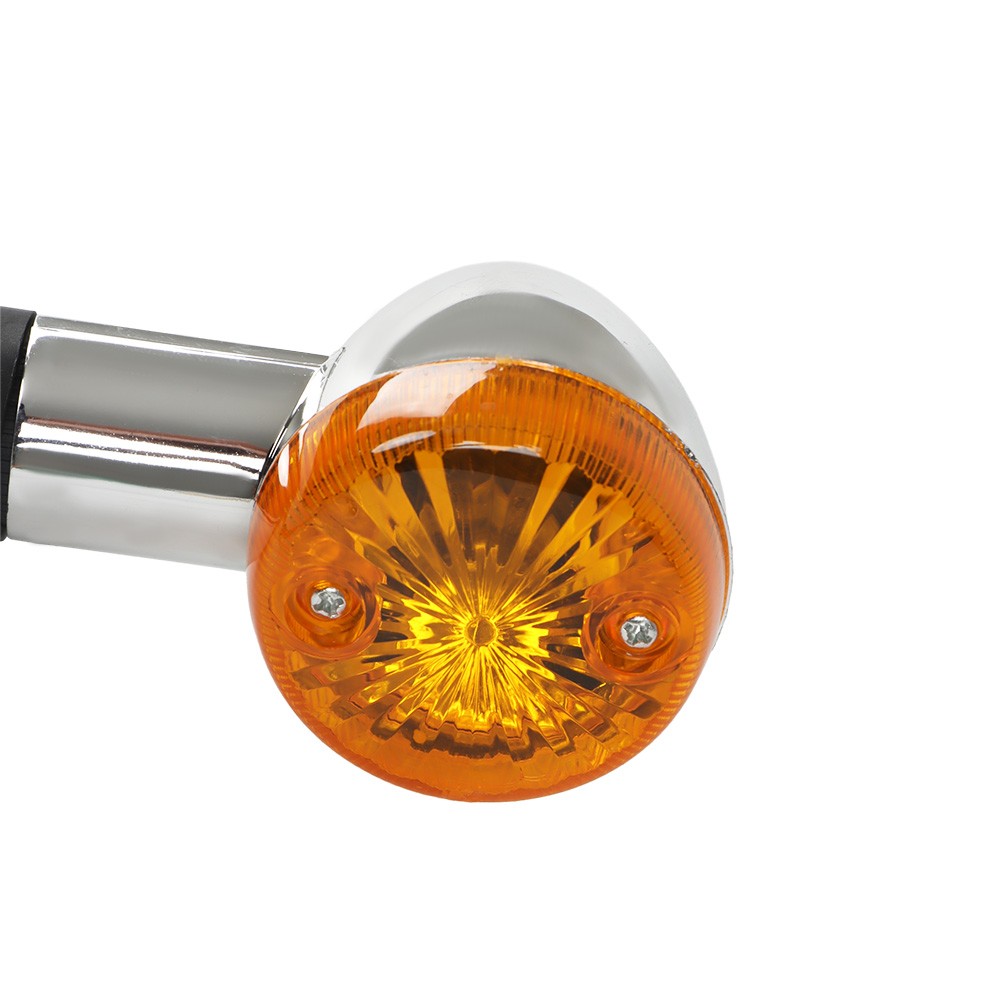 2 × Amber Chrome Front Rear Turn Signal Blinker Indicator Light For Kawasaki