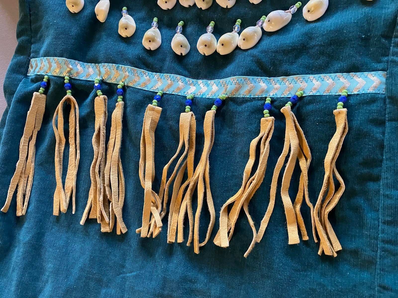 Vintage Native American Indian Plateau Girl Woman Fringe Shell Adornment Dress