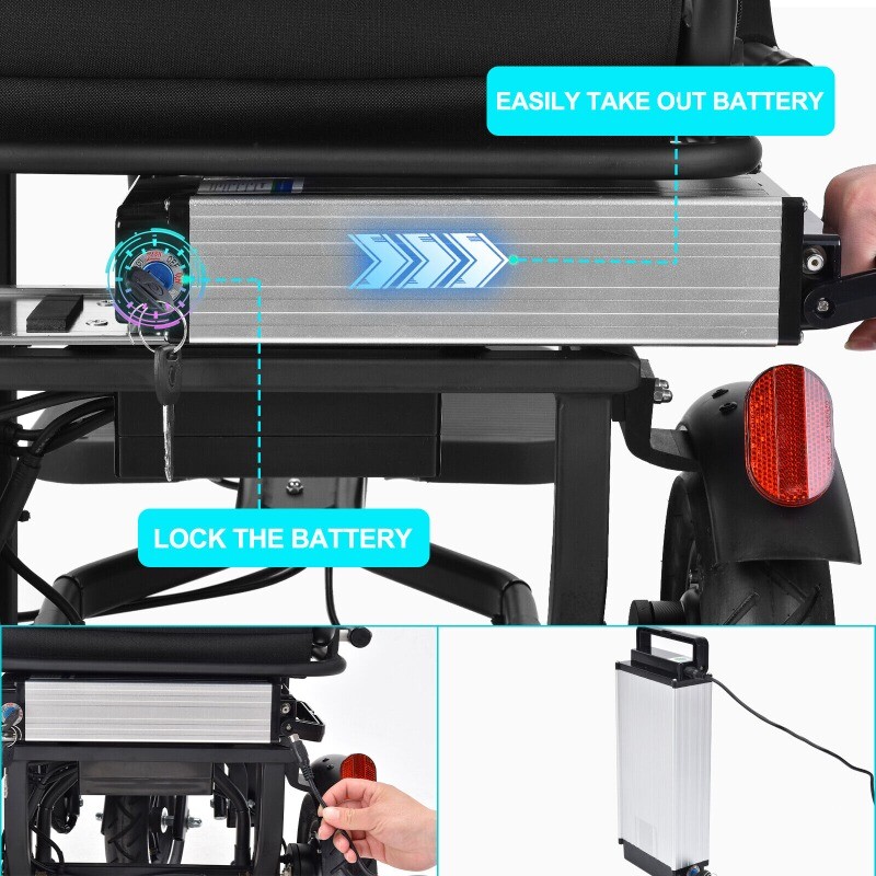 Dual Motor 700W 3-Wheels Folding Senior Electric Mobility Scooter 48V/10Ah 300lb