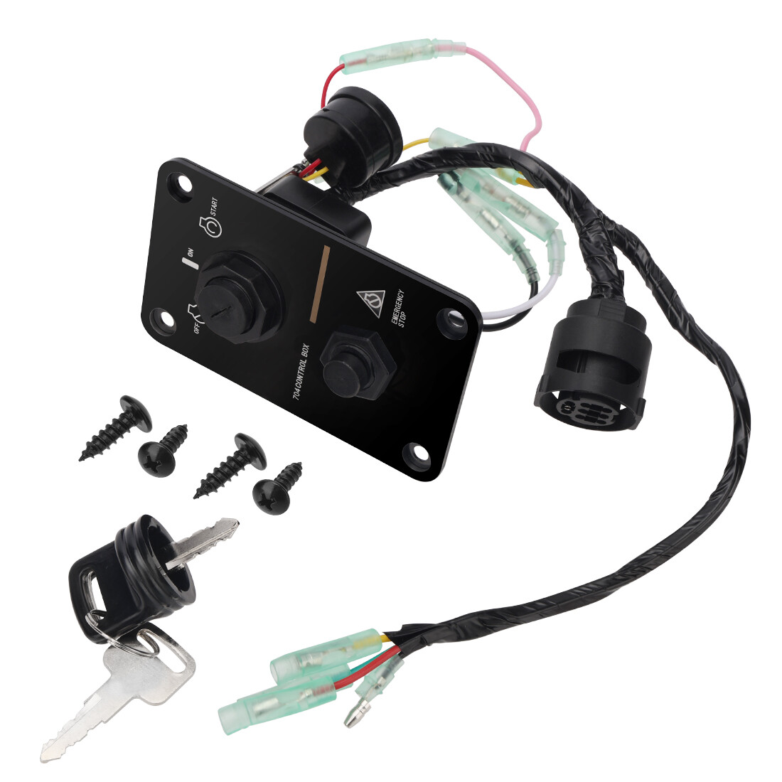 NEW Outboard Single Engine Key Switch Assembly Panel For Yamaha 704-82570-12-00