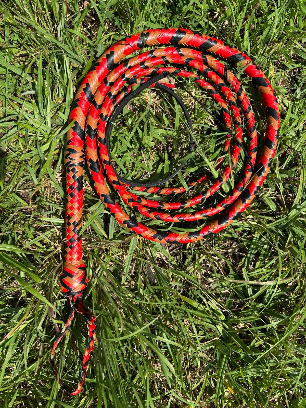 Genuine Kangaroo Hide Leather Bullwhip 08 - 14ft Hand Braided Indiana Jones Whip