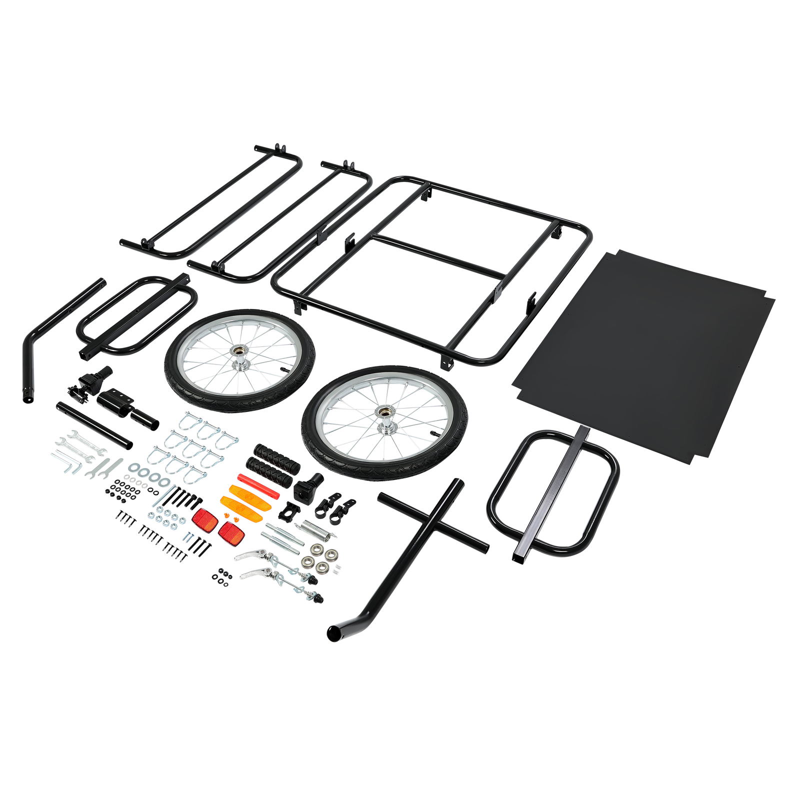 Universal Black Steel Frame Foldable Bicycle Cargo Trailer with Hitch