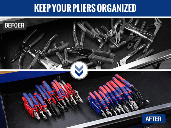 2-Pack Plier Organizer Rack 20 Slots w/Non-Slip Rubber Base Pliers Not Include