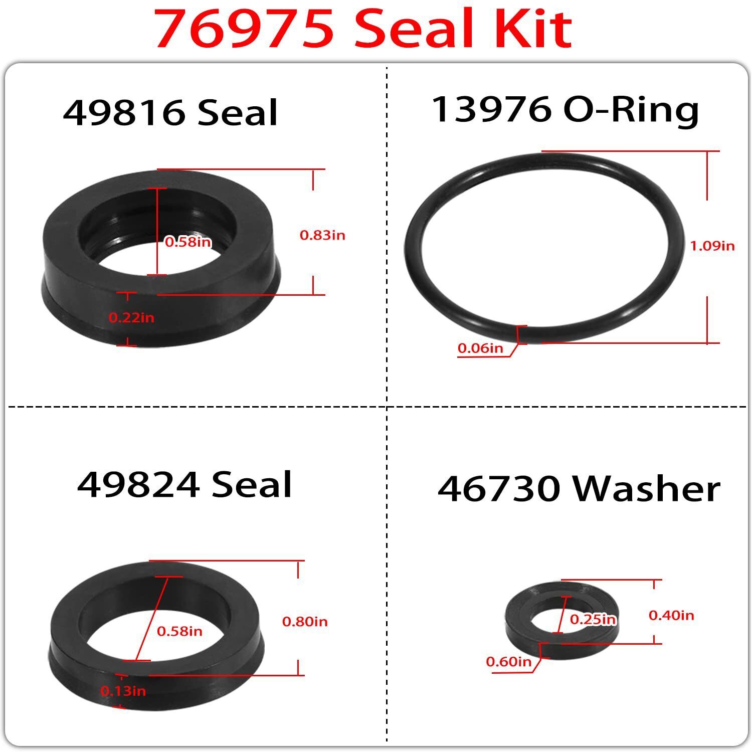 76975 Cat Pump Seal Kit for for 4DNX Pumps Model Replace 4DNX25GSI 4DNX27GSI