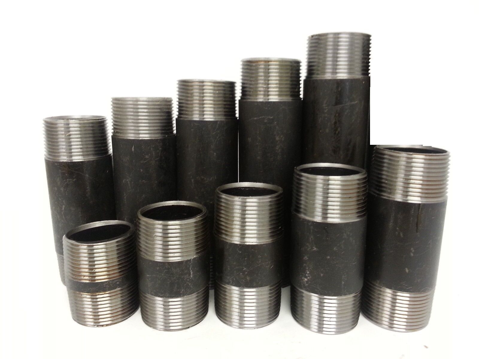 5 pack 1/2" x Various Length Black Pipe Nipple NPT Threaded Both End Schedule 40