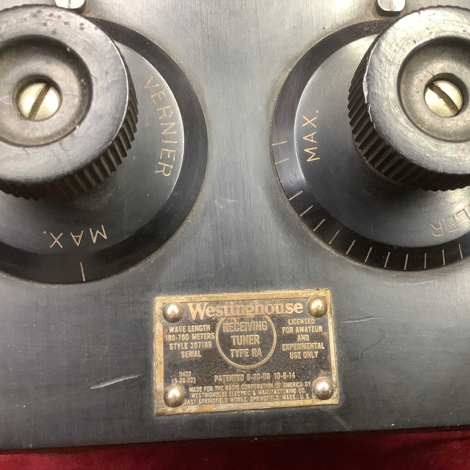 1920's Westinghouse RA/DA Amateur Experimental Radio Receiver Detector Amplifier