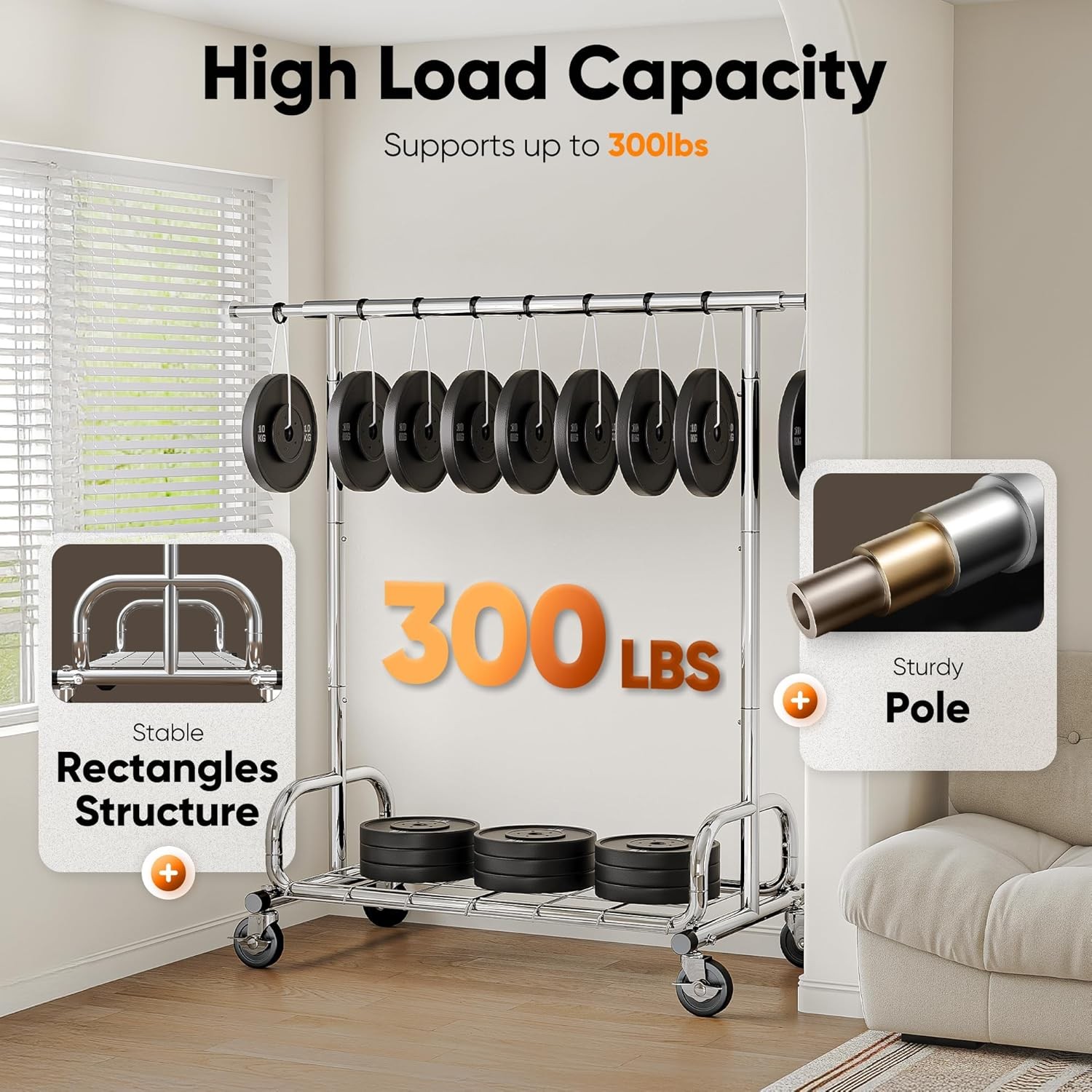 HOKEEPER Clothes Rack Clothing Racks for Hanging Clothes, Portable Clothes Rack