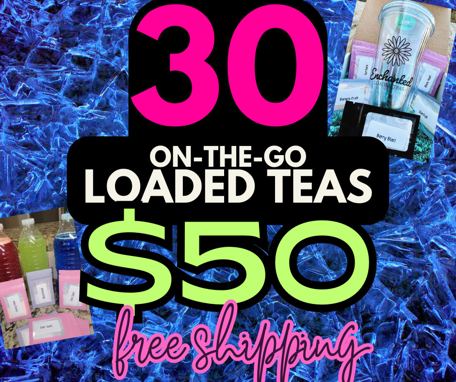 Loaded Tea Kit 30 drinks for 50 Flavored Sugar Free Caffeinated Energy Drink