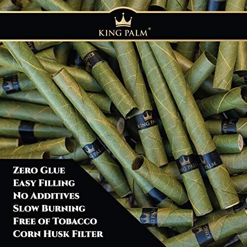 King Palm | Mini Size | Natural | Organic Prerolled Palm Leafs | 180 Rolls