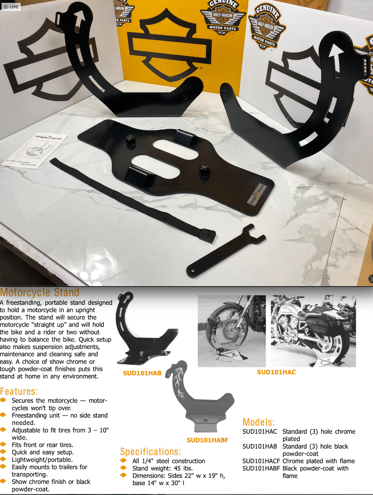 Harley-Davidson Bike Straight Up Stand