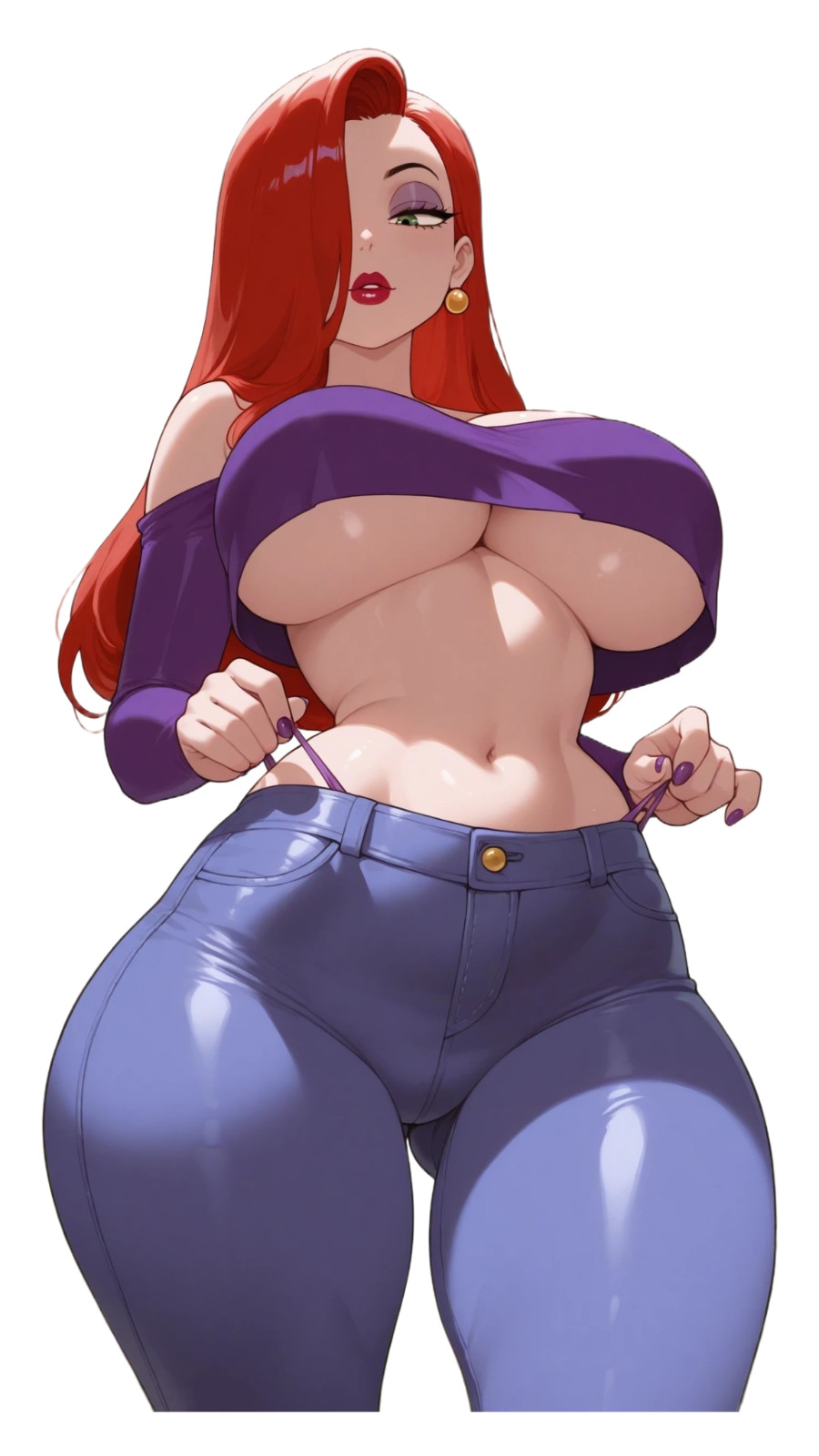 2285 Jessica Sticker, Waterproof, Laminated, Waifu, Sexy, Busty, Underboob