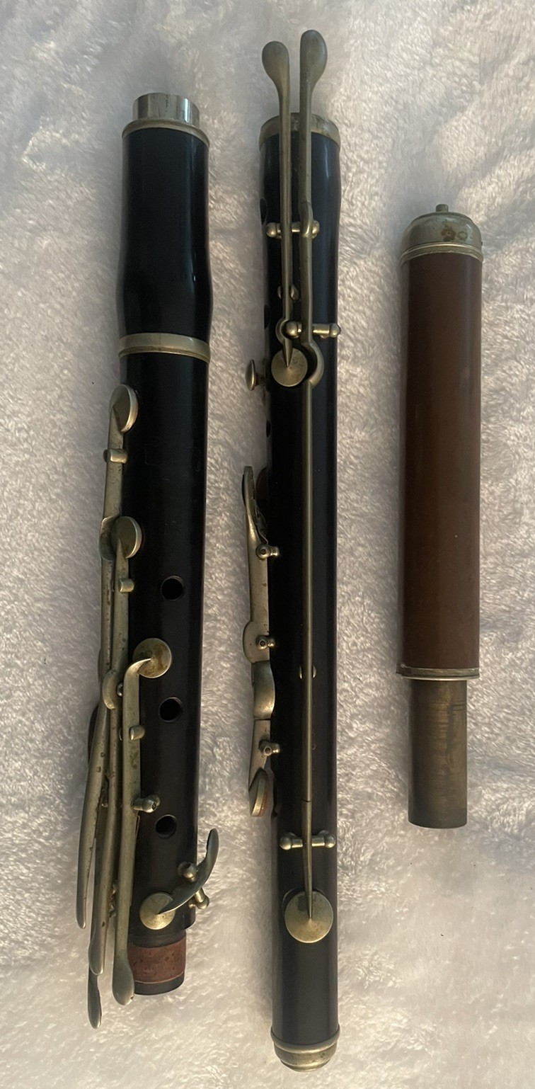 Old Early Antique G.S. Huller Melodia Germany Wooden Flute C L.P Grenadilla