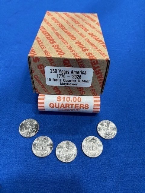 10 Roll set of Mint 2026 Mayflower Quarters Denver- Free Shipping