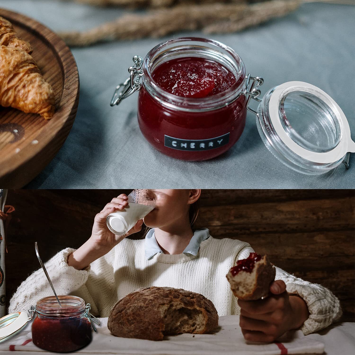 4 Piece Rubber Seal Ring for Glass Jars, Airtight Silicone Replacement Gasket