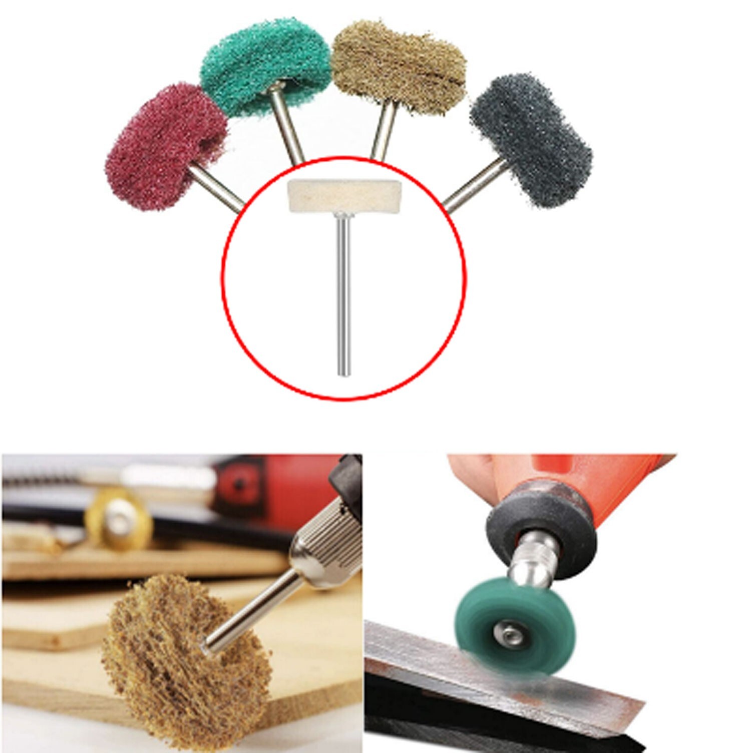 100pc Metal Polishing Buffing Abrasive Wheel Burr Kit Rotary Tool Set For Dremel