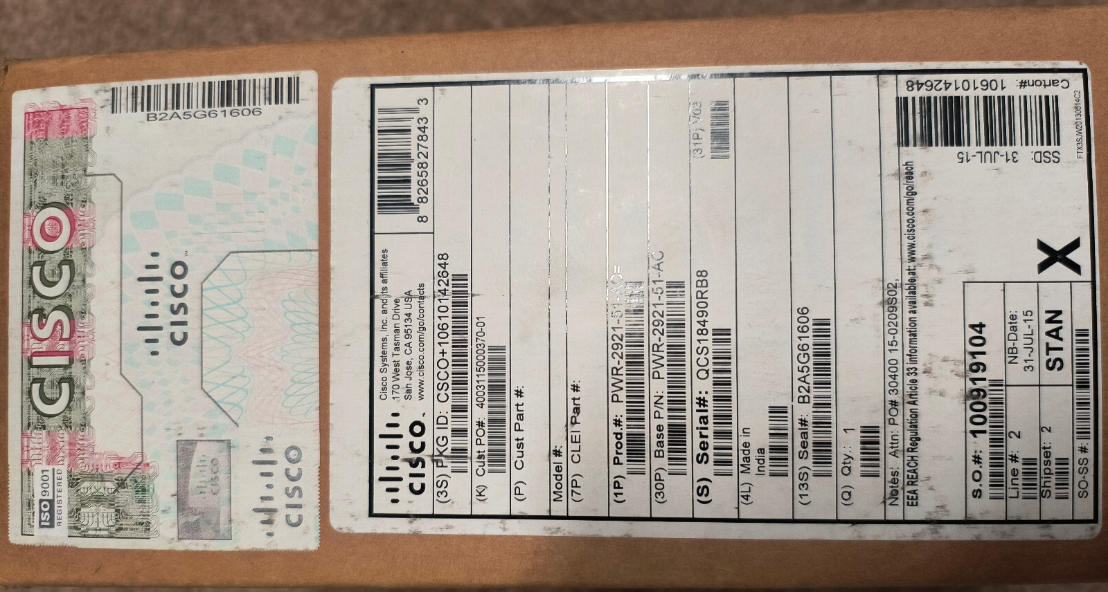 Cisco PWR-2921-51-AC Power Supply for Cisco 2921/2951 Routers - NEW