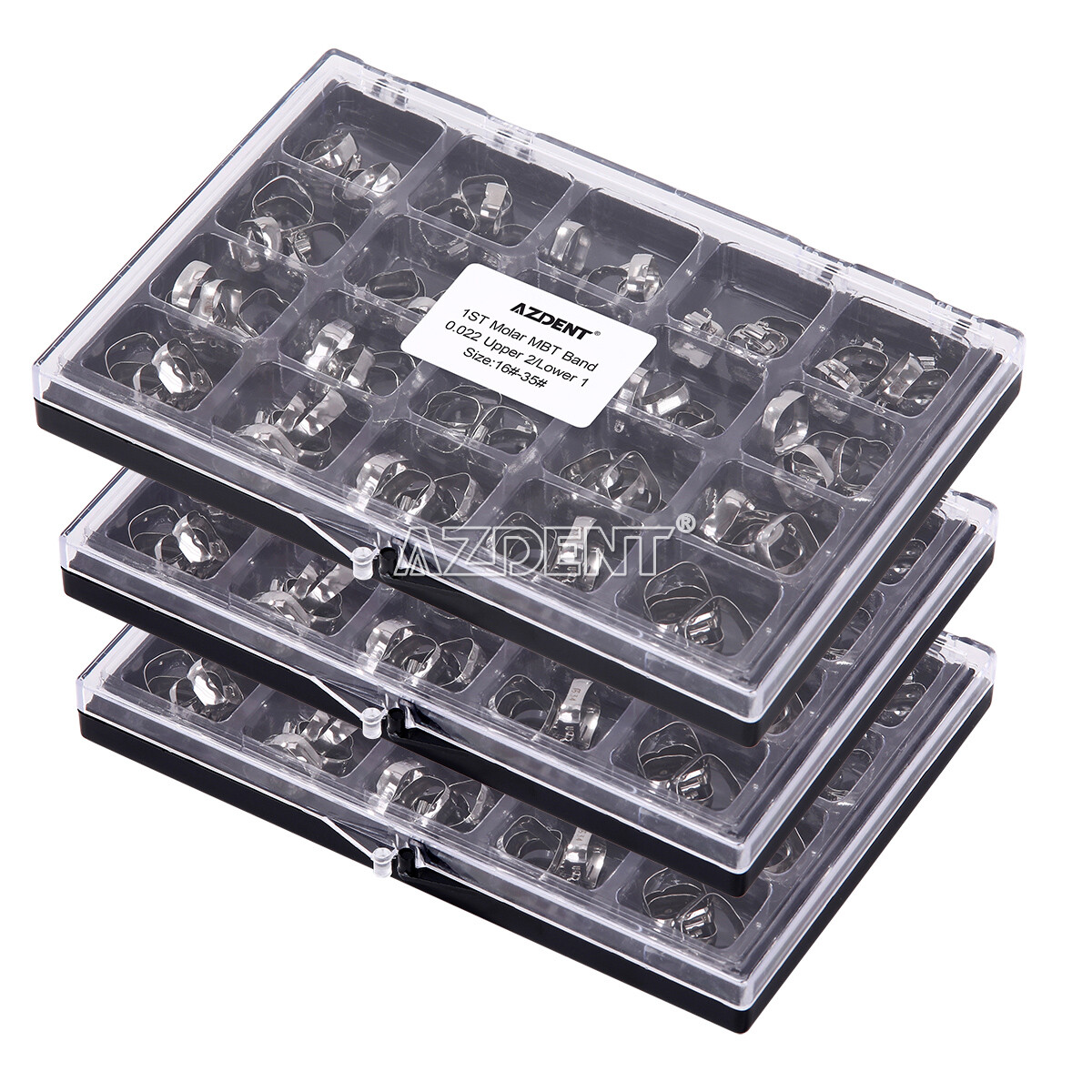 AZDENT Bandas de ortodoncia dental Tubo bucal Primer molar MBT 022 "16#-35#