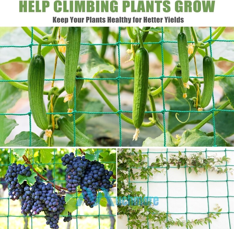 Heavy-Duty Growing Net Garden Trellis Netting for Vine Plants Fruits Flowers Veg