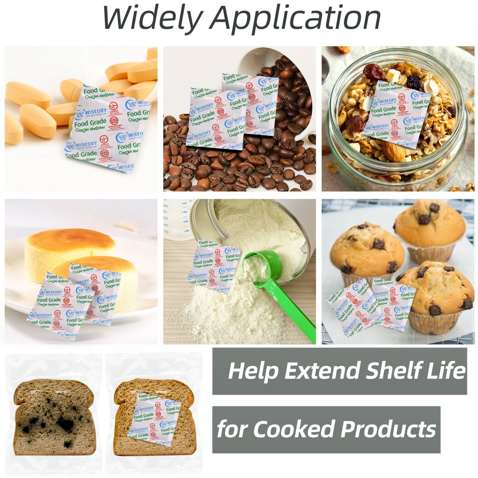 300cc Oxygen Absorbers for Long Term Food Storage Mylar Bags Dryers O2 Absorbers