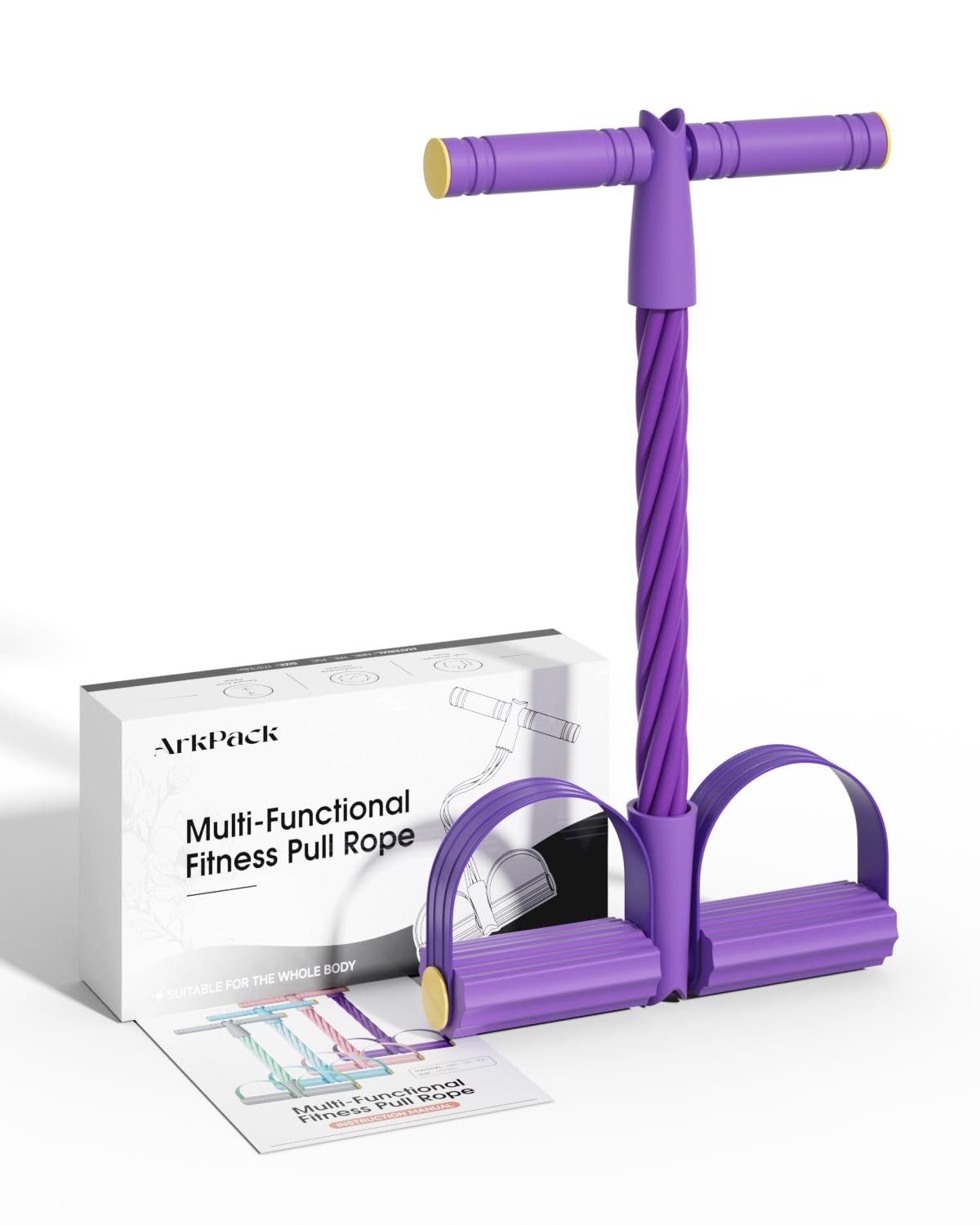 Pedal Resistance Band with Handle,6-Tubes Elastic Pull Rope Fitness Foot Peda...