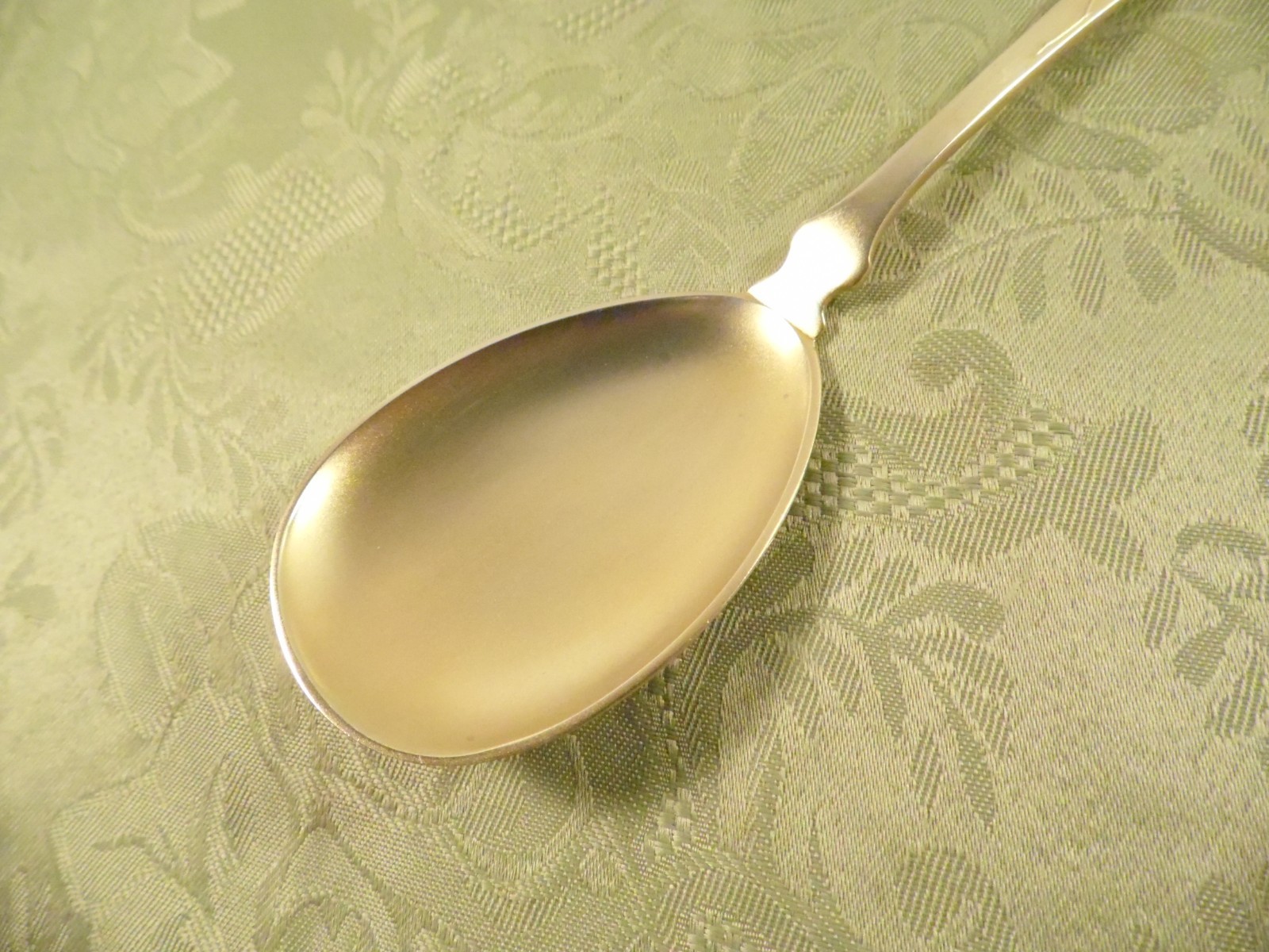 "BIRD & BERRIES" ~ 8.50" SERVING SPOON by BINDER ~ .800 SILVER / GILT ~ 2.16 OZT