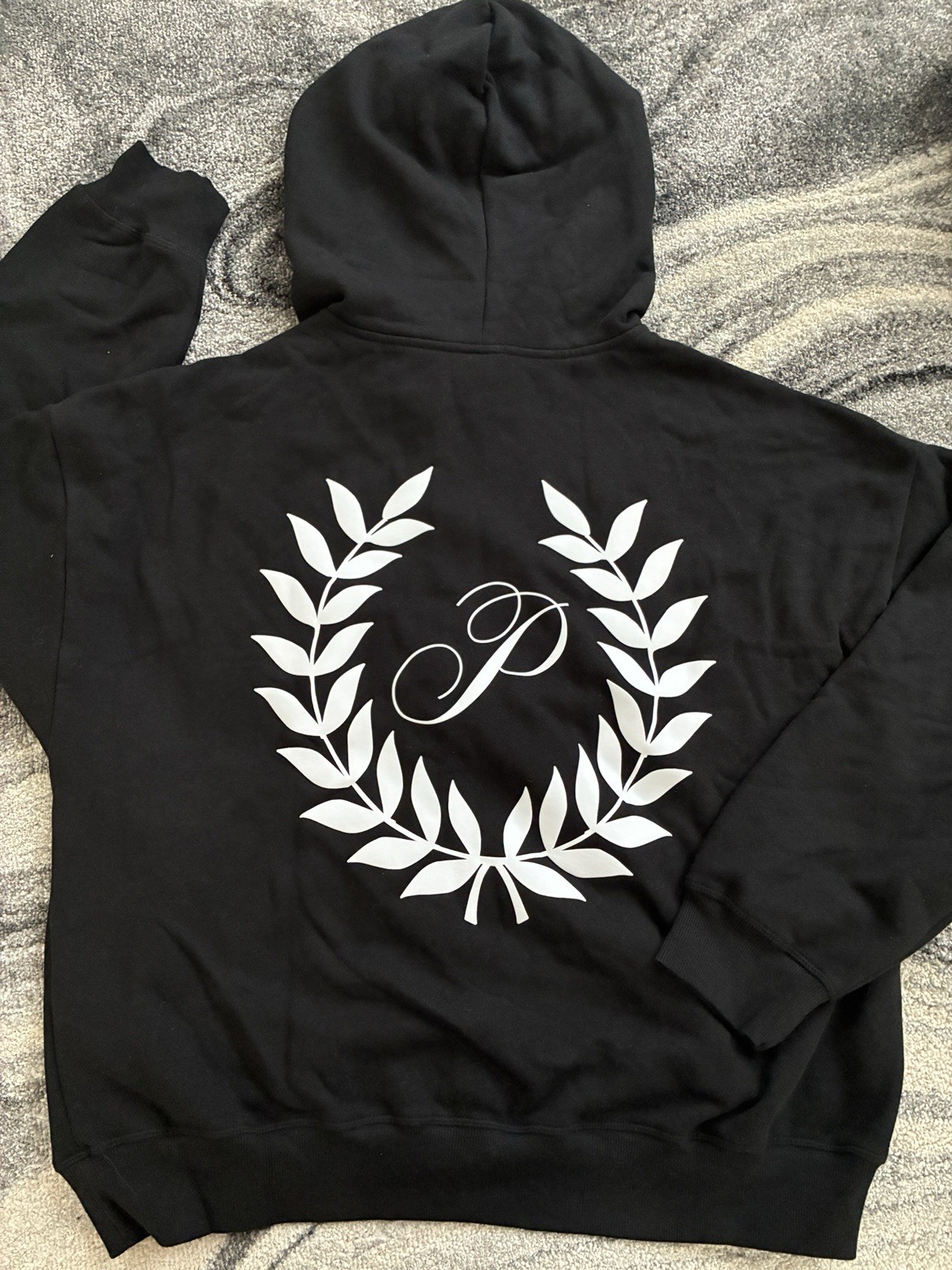 New Victorias Secret Pink Full Zip Hoodie (L)Drawstring Ivy Logo Pockets NWT