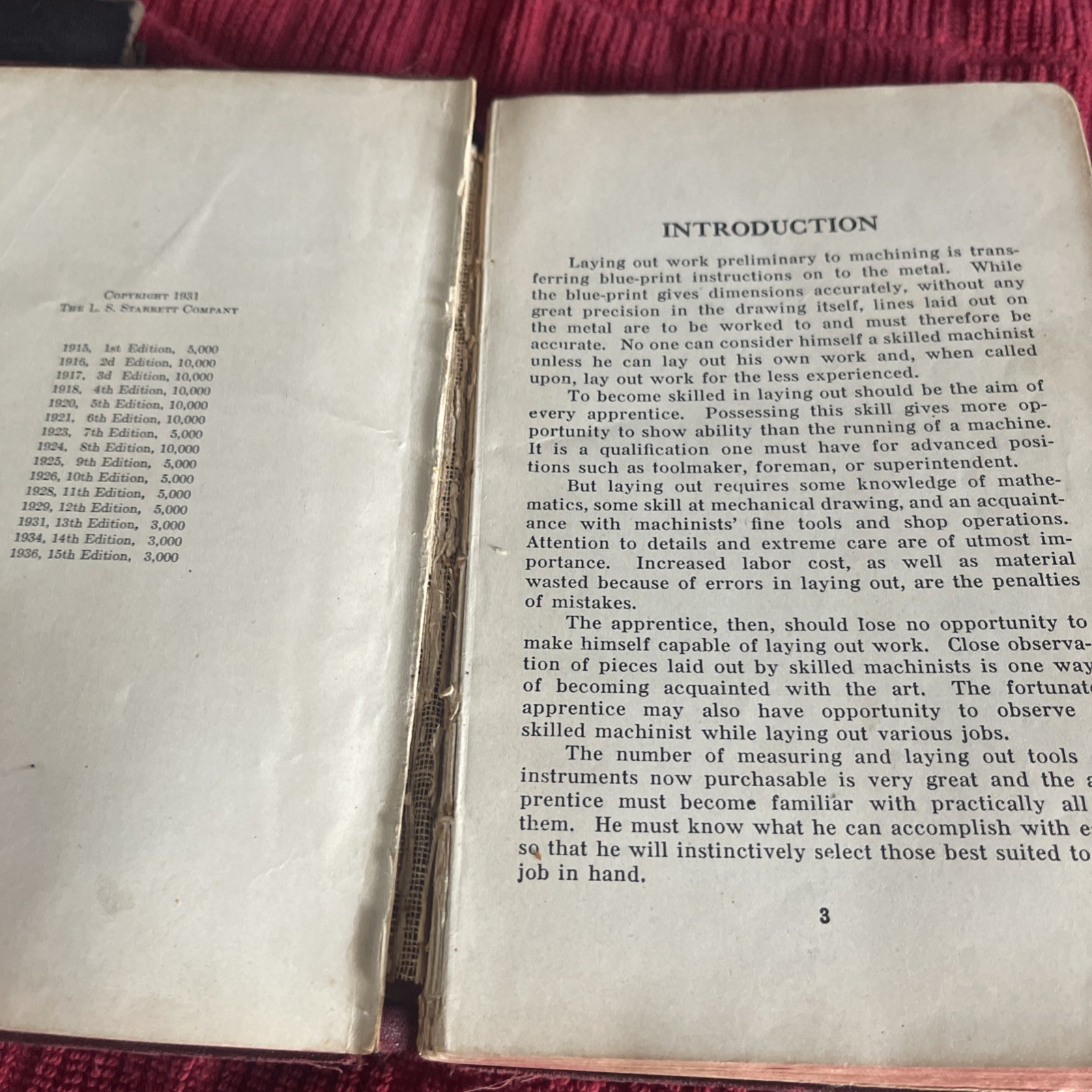 THE STARRETT BOOK FOR MACHINISTS APPRENTICES