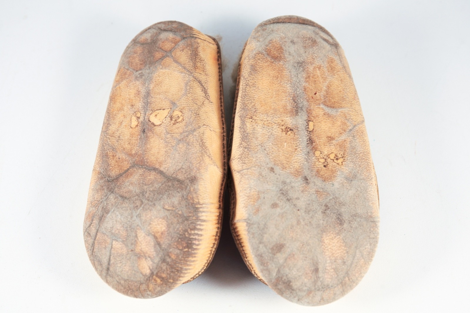 Vintage Native American Inuit Indian Bead Leather Fur Moccasins Mukluks 20th C.