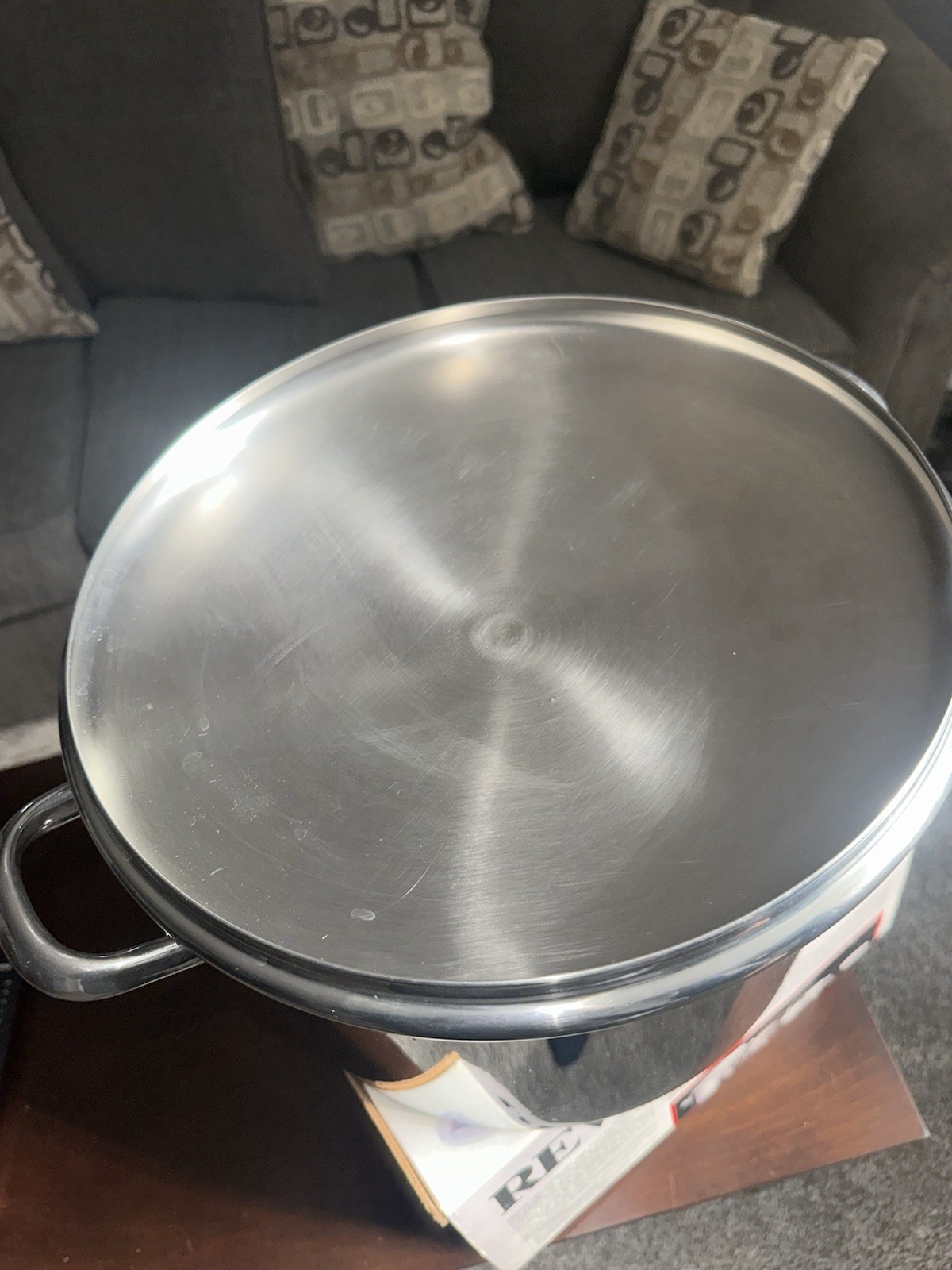 Vtg Revere Ware 16 QT Copper Bottom STOCK POT w Lid, Clinton IL USA '**READ**