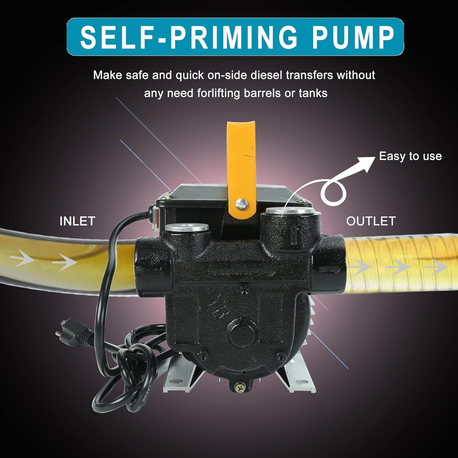 Self Prime 110V AC 16GPM Oil Transfer Pump Fuel Diesel Kerosene Biodiesel Pumps