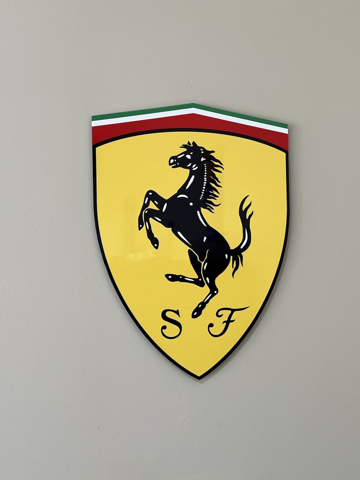 Large 18” Shield Ferrari Racing Inspired Aluminum Sign