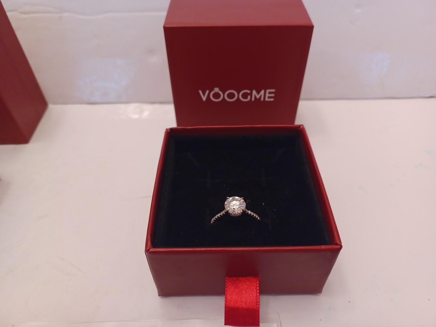925 Sterling Moissanite 2.0 Ct Engagement Ring Sz 7 & Matching Wedding Ring NEW