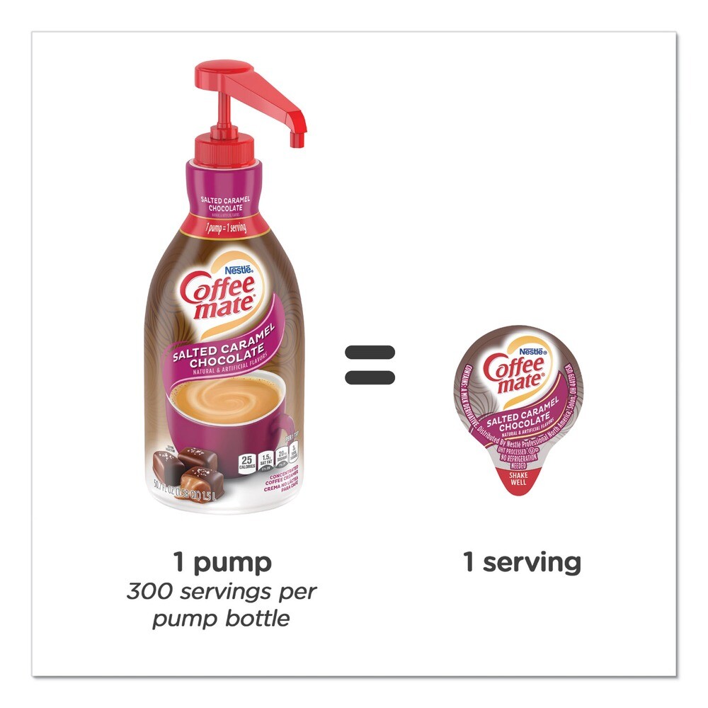 Coffee-mate 79976 Liquid Creamer Pump Bottle - Salted Caramel Chocolate New