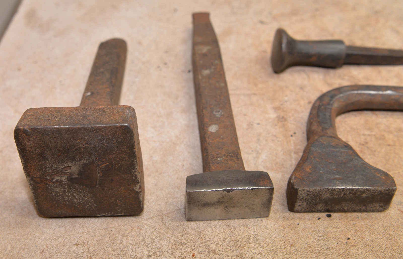 5 blacksmith tools Champion hammer stake anvil hardy metal working tool lot F4